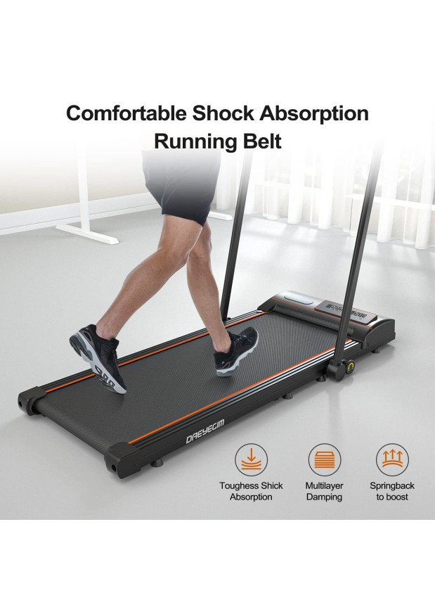 DAEYEGIM Treadmill-Walking Pad-Under Desk Treadmill-2 in 1 Folding Treadmill-Treadmills for Home-Black Orange #403