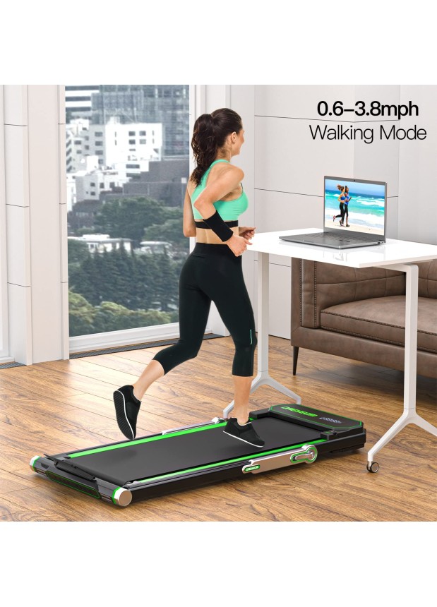 DAEYEGIM Treadmill-Walking Pad-Under Desk Treadmill-2 in 1 Folding Treadmill-Treadmills for Home-Black Green # S500 